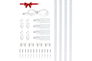 Yuemegou H Type White Track Lighting Rail Kit, 13FT(3.28 * 4) 120V H Track with I Connectors, Live End Feed Connectors and Switch Cable