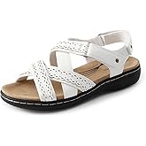 DREAM PAIRS Women's Arch Support Sandals Comfortable Open Toe Dress Flats Walking Sandals For Summer
