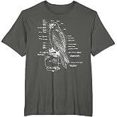 Labeled Falconry Diagram T-Shirt