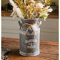 Amazon.com: TIMRIS Vintage Galvanized Metal Milk Can, Farmhouse