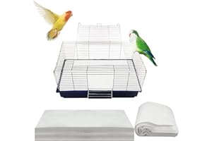 Buryeah 200 Pcs Bird Cage Papers Liner Disposable Non Woven Parrot Bird Pad, Precut Absorbent Bird Paper, Pet Cages Cushion Accessories for Parrot Canary Finch Macaw Parakeet, 22.8 x 11.1''