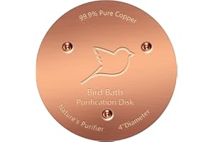 NNG 1 Pack Bird Bath Copper Disk,1mm Thick Reinforced 99.9% Pure Copper Bird Bath Purification Disk with Triple-Point Support,Physical Safe Water Cleaner for Outdoor Birdbaths Bowls,All-Season Use