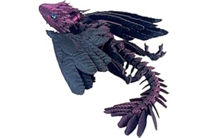 SGYYSG Feathered Wyvern Dragon,3D Printed Dragon, Articulated Dragon with Wings, 3D Printed Toys, Desktop Pet - Perfect for Fantasy Enthusiasts (Black Rose Red)