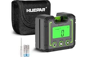 Huepar Digital Level Angle Gauge Mini Angle Finder Level Box with V-Groove Magnetic Base&Backlight LCD Bevel Gauge Inclinomet