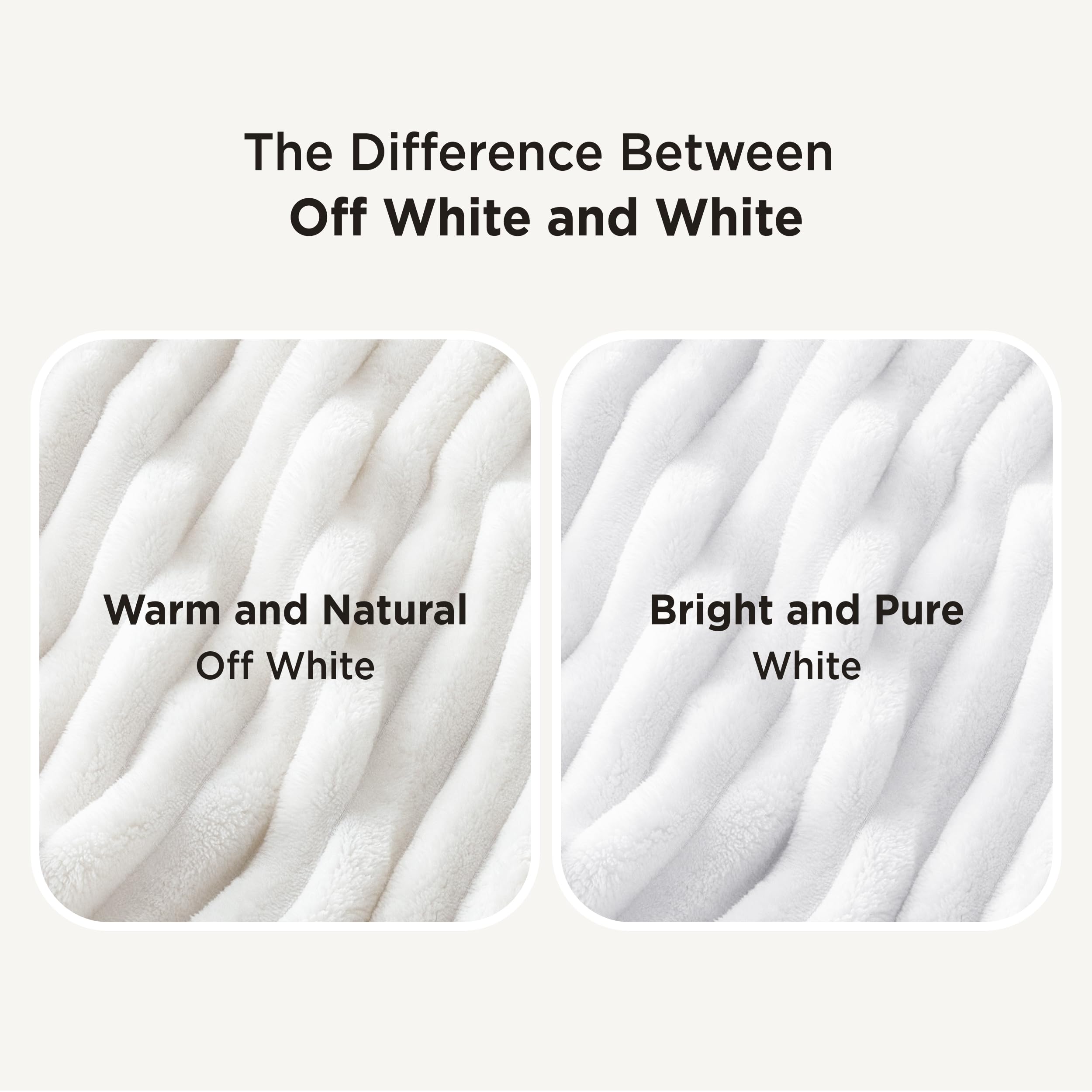 Bedsure GentleSoft White Throw Blanket for Couch - Cozy Blanket for Women, Cute Fleece Throws for Girls, Birthday Gifts for Women Teens, Room Home Boho Halloween Fall Decor, Off White, 50x60 Inches