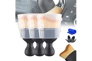 SMILAMO Woobrooch Brush, Woobrooch Car Interior Dust Sweeping Soft Brush, Woobrooch Car Brush, Car Cleaning Brush for Automotive Dashboard Interior, Exterior, Skylight, Leather (3 Pcs)