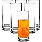 binsakao Premium Highball Glass Set - Elegant Tom Collins Glasses Set of 6-9 oz Tall Drinking Water Glasses - Bar Glassware for Mojito, Whiskey, Cocktail