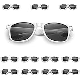 12 Pack White Sunglasses Bulk Party Favors Retro White Sunglasses Weddings,Birthday Summer Beach Wedding Goody Bag Fillers Supplies Kids Adults 80's Beach, Pool Summer Parties School Theatre