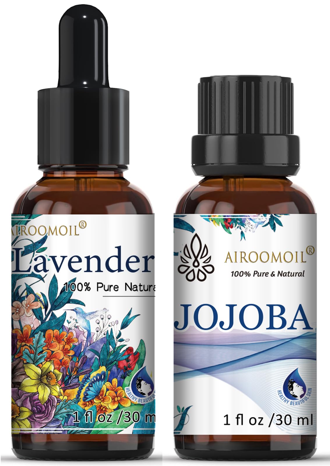 Photo 1 of 1+1 Fl Oz Travel Size Premium Lavender Jojoba Essential Oil Set for DIY Diffusers Candles Soaps Shampoo Scented Skin Aromatherapy Relax Oil