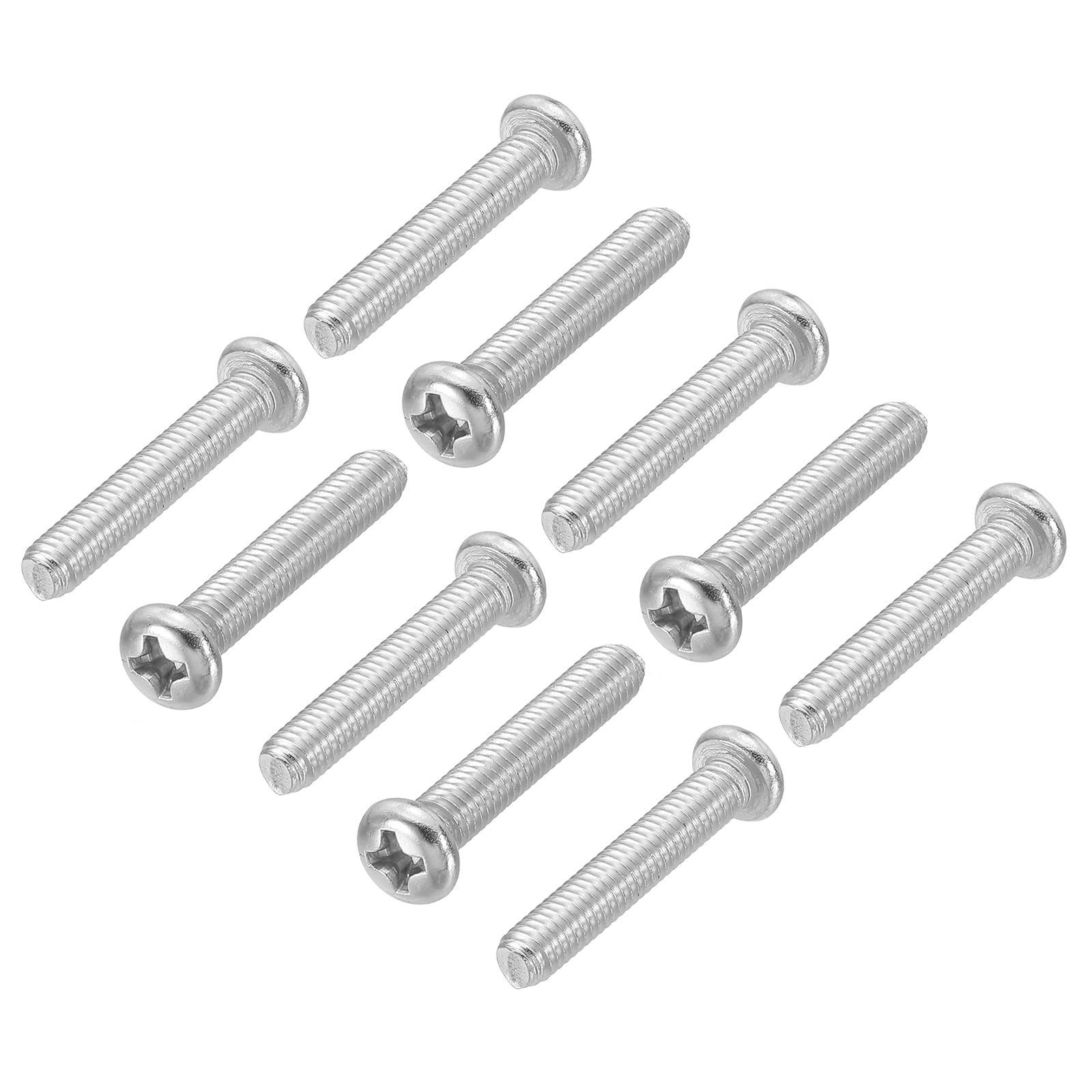 PATIKIL Phillips Pan Head Screws, 60 Pack M4-0.7 x 20mm 304 Stainless Steel 18-8 Full Thread, Pan Head Machine Phillips Drive Screw — image 1