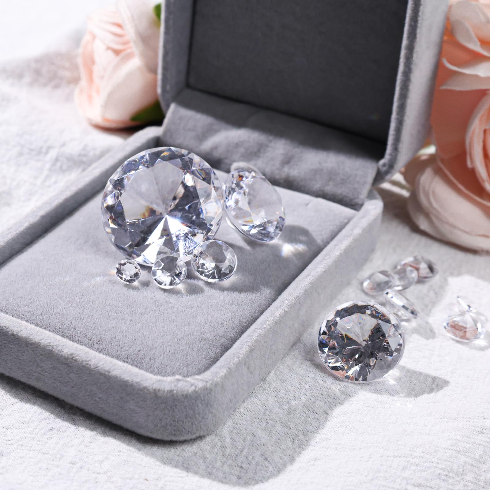 DomeStar 1,000PCS Diamond Decorations, Clear Fake Diamonds Vase Fillers Acrylic Crystal Gems for Wedding Table Scatters Party Decor