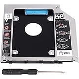 eSynic Hard Drive Caddy Tray 2.5" 2nd HDD SDD Kit 9.5mm SATA HDD SSD Adapter Optical Bay Drive Slot for MacBook Pro Unibody 13 15 17 SuperDrive DVD Drive Replacement Only