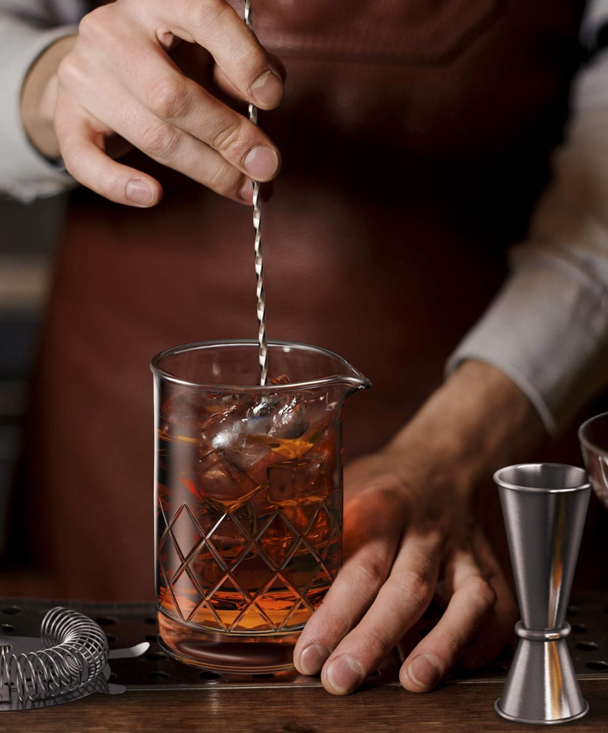 Premium Cocktail Mixing Glass Seamless LeadFree Crystal Thick