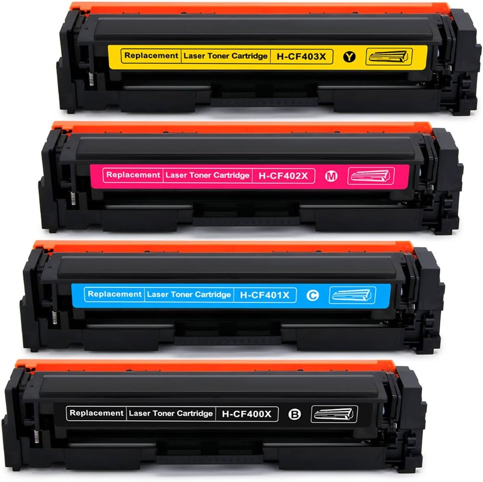 IKONG Compatible HP 201X HP 201A CF400X CF401X CF402X CF403X High Yield Toner Cartridges for HP Color Laserjet Pro M252dw M252n MFP M277dw M277n M274n (1 Black,1 Cyan,1 Magenta,1 Yellow)