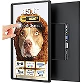 CUIUIC 15.6" Touchscreen Monitor, HDMI+VGA+DVI FHD 1920x1080 IPS HDR 100% sRGB 60Hz 10-Point Touch Display with Speakers and 