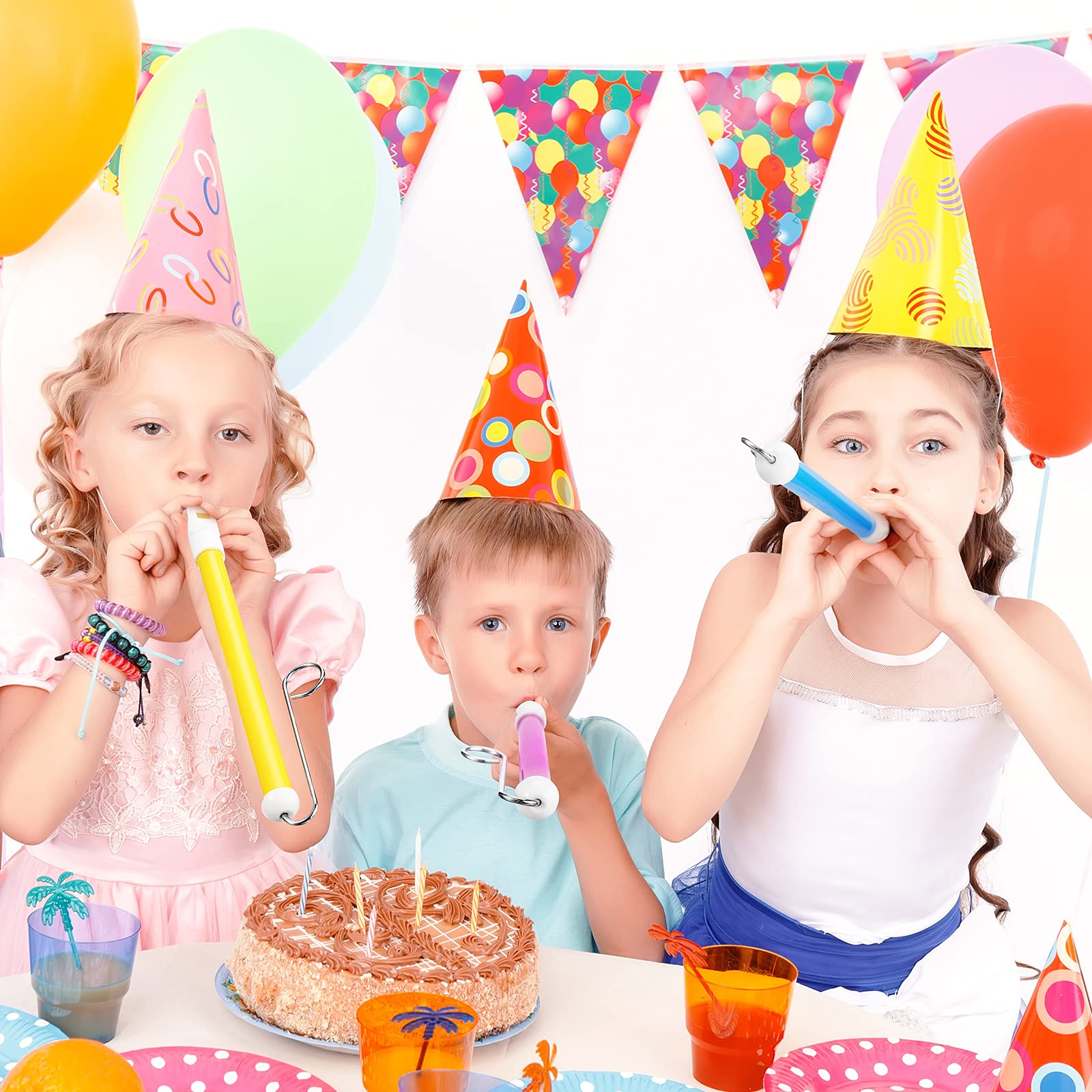 Boao 3 Pieces Slide Whistle, Slide Whistle Musical Instrument Toy for Parent-Child Games, Children's Speech and Oral Muscle Training, 10.5 Inch (Blue Purple Yellow)