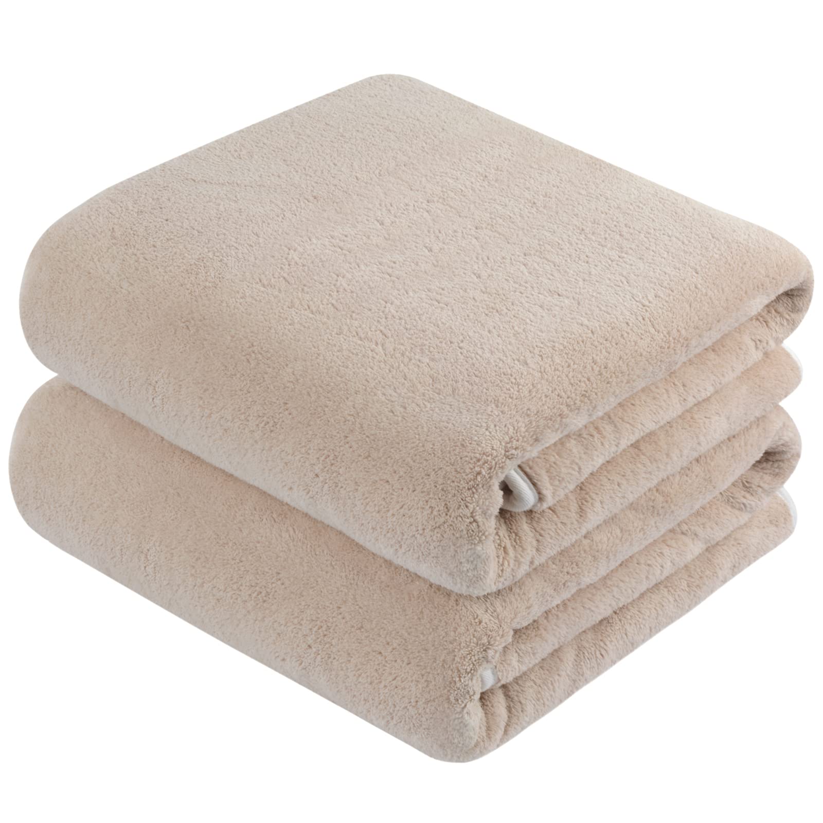 KinHwa Microfiber Bath Towels Extra Large Shower Towels 76x152 cm Super Absorbent and Soft Bathroom Towels Quick Dry Bath Sheets for Spa, Swimming, Pool 2 Pack Beige
