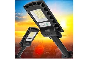 Allsmartlife Solar Street Lights Outdoor Waterproof, 2-Pack 1000lm 180 LED Solar Security Flood Lights with Motion Sensor Remote Control, Dusk to Dawn for Parking Lot, Barn Lighting, Yard, Garage