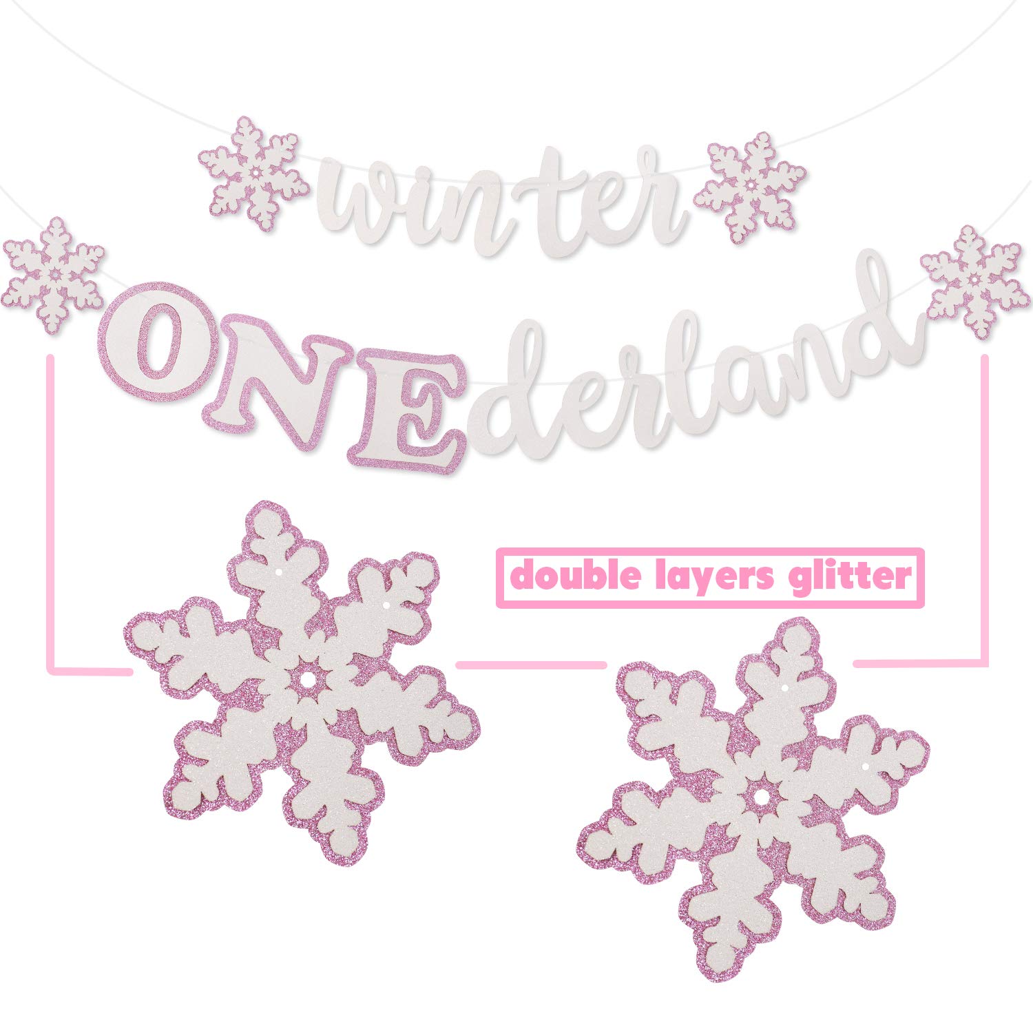 Download Pink White Snowflakes Garland Winter 1st Birthday Decor For Baby Girls Winter Onederland First Birthday Party Decorations Faisichocalato Winter Onederland Banner Party Supplies Toys Games Rayvoltbike Com