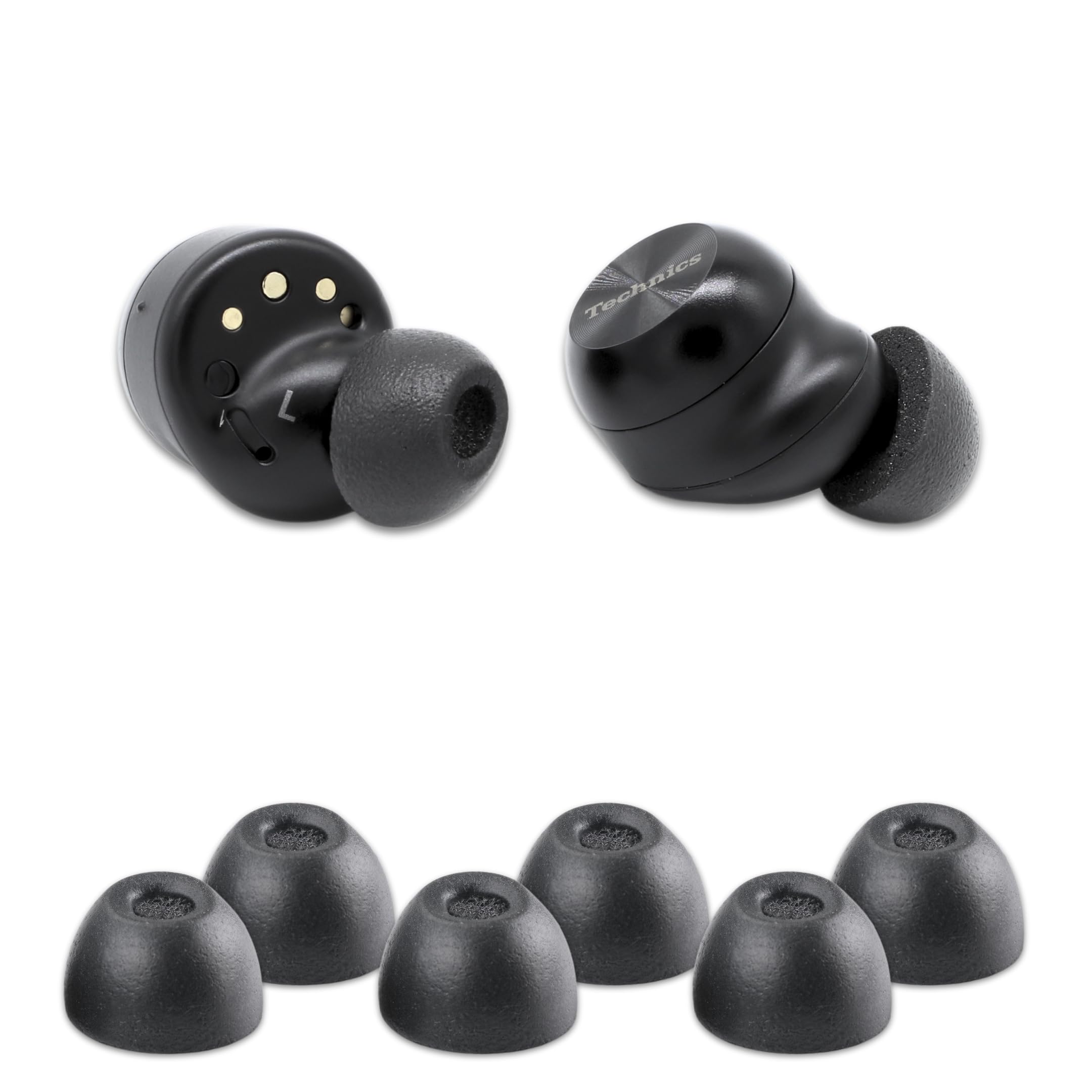 Photo 1 of Comply TWo-220-C | Memory Foam Replacement Earbud Tips for Technics EAH-AZ100, Denon PerL Pro, Soundcore, CMF & More | Ultimate Comfort, Secure Fit, Superior Noise Isolation | Black (S/M/L) (3 Pairs)
