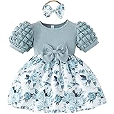 Rosibel Baby Girl Dress Newborn Summer Clothes Casual Puff Sleeve Infant Dresses Cute Outfit for Kids 6M-3T