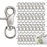 30PCS Trigger Snap Hooks 2.32'' x 0.82'' Heavy Duty Swivel Snap Hooks Metal Clasps Lanyard Clips for Pet Cage Key Chains