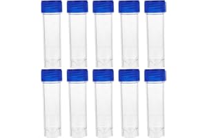 iplusmile Plastic Specimen Cups 25-30Ml Leak-Proof Stool Sample Containers with Spoon Lids 10 Pieces for Laboratory Medical T
