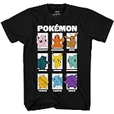Pokemon Pikachu Game Kids Shirt - Ash, Pikachu, Charizard, Bulbasaur, Squirtle, and Charmander - Little and Big Boy T-Shirt