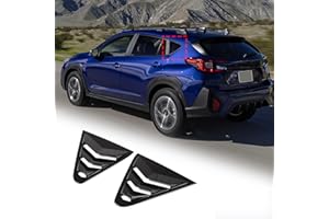Daeiclru Rear Side Window Louver Cover Compatible with Subaru Crosstrek Impreza 2024 2025, Rear Window Shutter Trim Cover, Air Vent Scoop Shades Cover Exterior Accessories (Glossy Black)
