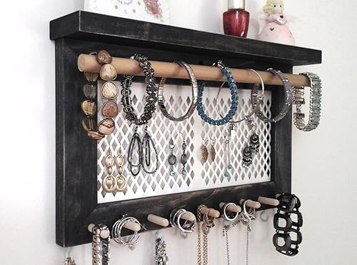 Amazon Com Jewelry Organizer Wall Mount Jewelry Holder Necklace