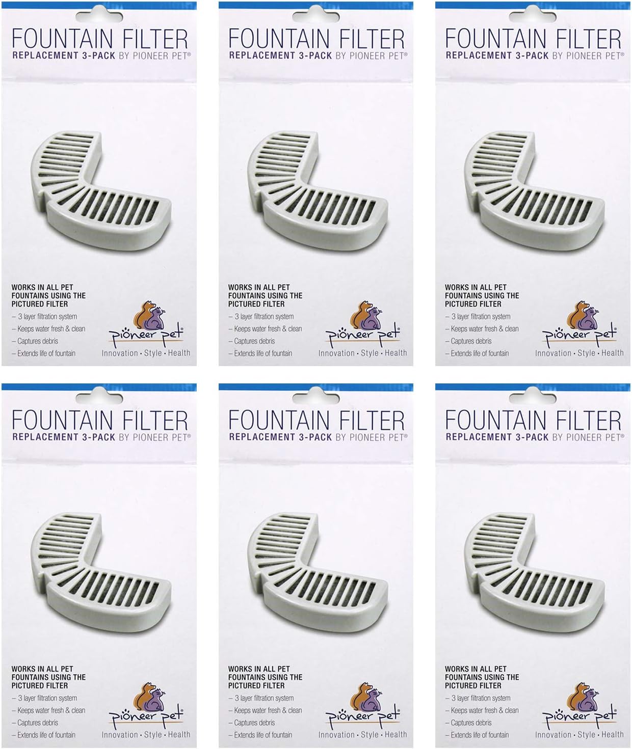 Pioneer Pet Replacement Filters for Ceramic & Stainless Steel Fountains, Raindrop Filters (3 Filters) : Pet Self Waterers : Pet Supplies