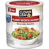 Clover Leaf Flaked Sockeye Salmon Wild Pacific 3 PACK (3x142g), 1 Count - Canned Salmon Skin & Bones Removed High in Protein