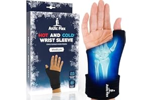 Arctic Flex Wrist & Thumb Ice Pack Wrap - Extra Strength Hot & Cold Therapy - Reusable Hand Freeze Sleeve - For Arthritis, Carpal Tunnel, Surgery, & Pain Relief (Fits Left & Right)