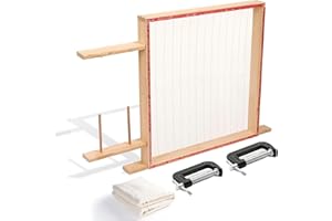 THCBME Tufting Frame,Rug Tufting Frame,29.5”x29.5”Wooden Tufting Frame Rug Making Supplies for Tufting Gun,Table Stand Frame Carpet Making,Sewing,Embroidery,Rug Making Kit Include Tufting Cloth&G-Clamps