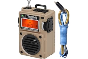 ZHIWHIS Shortwave Radio, MP3 Player with Weather Radios Portable AM FM, Retro Bluetooth Speaker with 6 EQ Modes, Rechargeable Alarm Clock Receiver with Sleep Time and NOAA Alerts ZWS-701