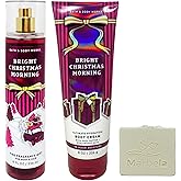 Bath & Body Works Bright Christmas Morning Fine Fragrance Mist Ultimate Hydration Body Cream with a Natural Oats Bar Soap