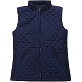Bienzoe Women Quilted Casual Vest: Lightweight Packable Sleeveless Jacket