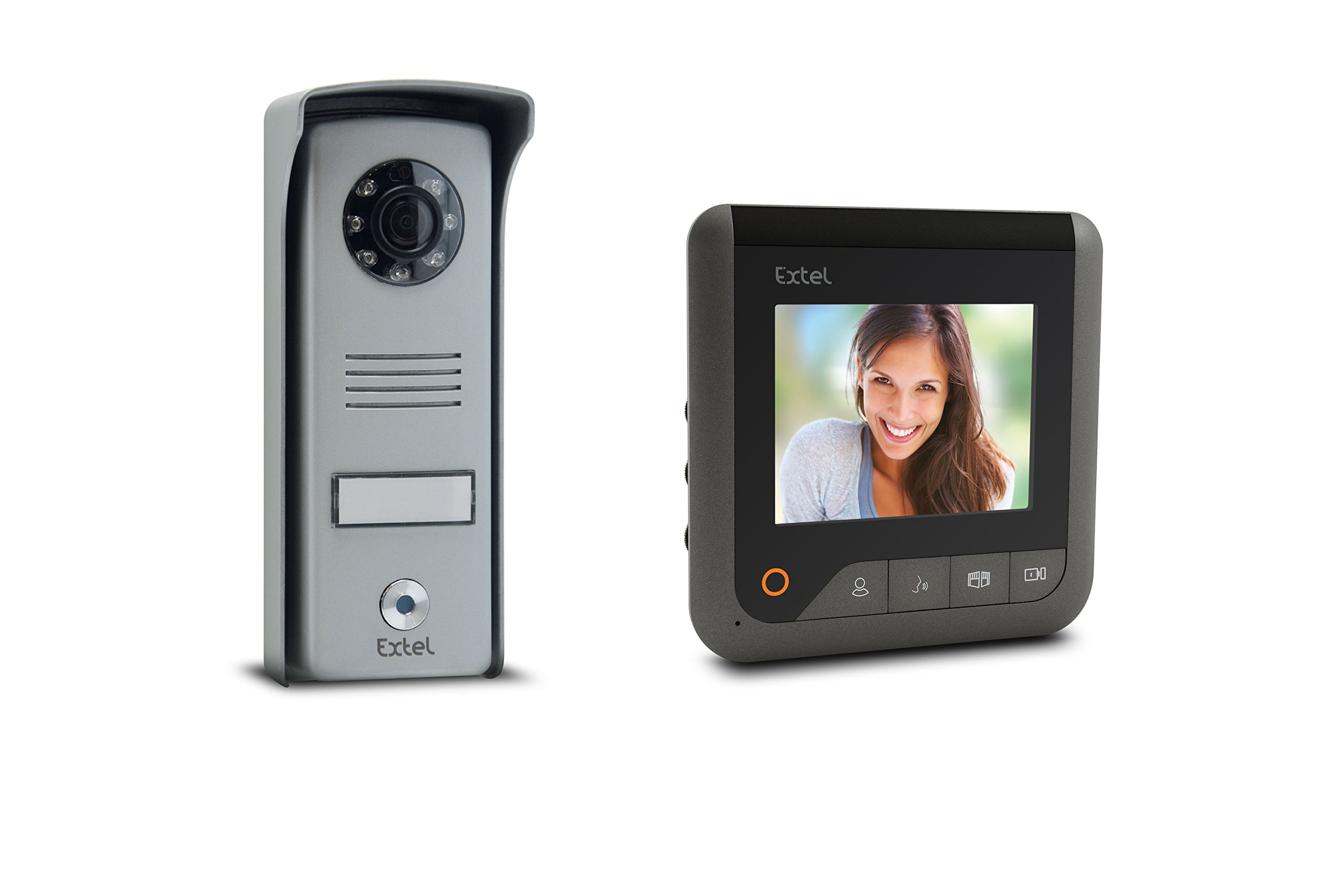 Extel - Extel Look - 2 Wire Wide Angle Colour Video Phone Black - Black