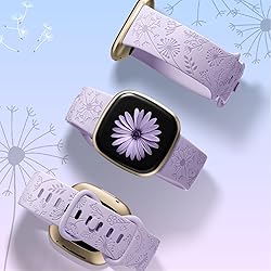 DGege Flower Engraved Bands Compatible with Fitbit