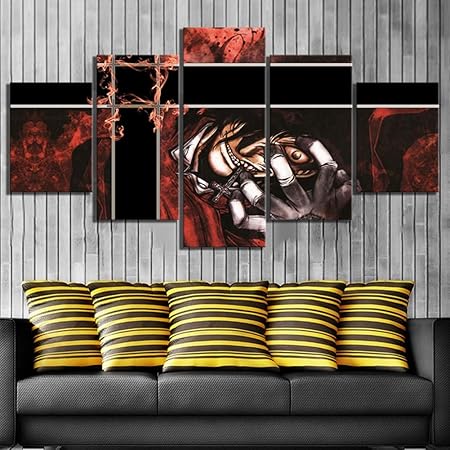 Kunstdruck Auf Leinwand Motiv Dark Style Action Comic Hellsing Anime Poster Gemalde Fur Home Decor Bilder Fur Wohnzimmer Dekoration 30 40x2 30 60x2 30x80 1 A Amazon De Kuche Haushalt