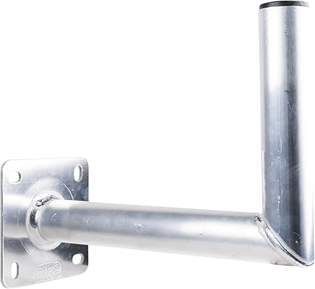 SCHWAIGER -5149- Halterung für Satelliten-Schüssel/SAT-Antenne/Satelliten-Anlage/SAT-Schüssel/Wand-Halter mit Winkel aus Alum
