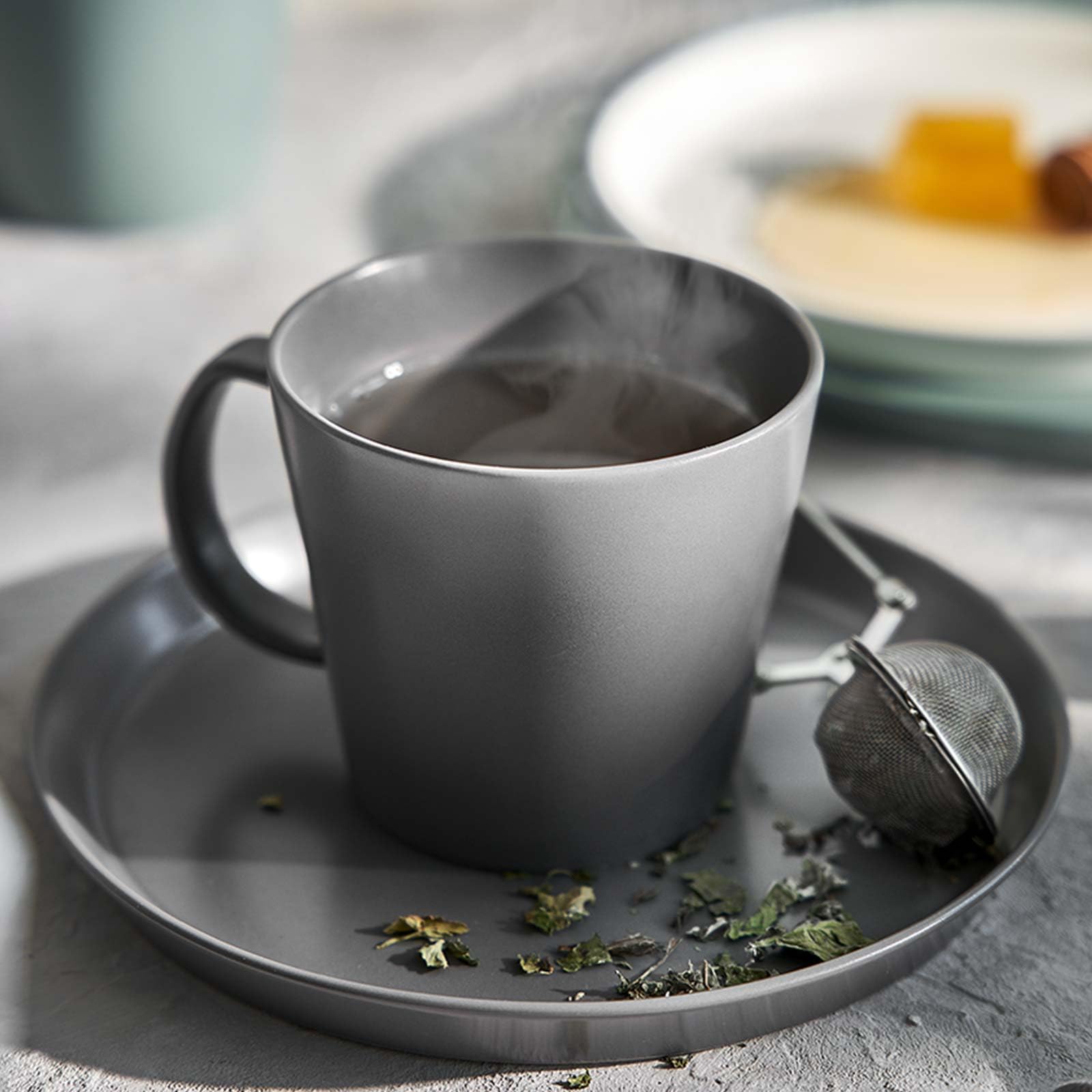 SPRINGLANE Geschirrset 16-tlg. Sweet Scandi, Anthrazitfarbiges Geschirrservice für 4 Personen aus New Bone Keramik, skandinavisches Design, matt 6