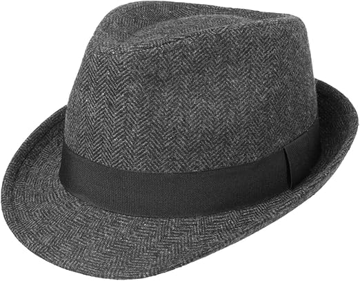 herringbone trilby hat