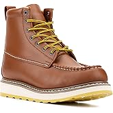 Defencas Men's SureTrack 6" & 8'' Leather Soft Toe Work Boot for Men, Welt Construction, Oil/Slip Resistant, Wedge Sole, Moc Toe Men's Work Boots, EH, 84994 & 86994