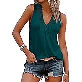 ANRABESS Womens Tank Tops Summer V Neck Loose Sleeveless Camisole 2026 Spring Crochet Insert Dressy Casual Blouses Vest Shirt