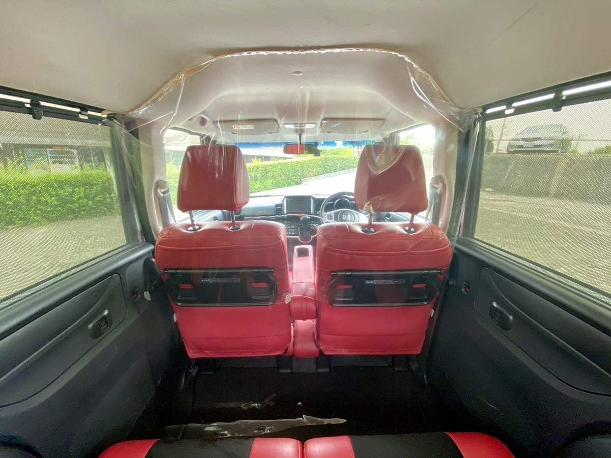 Amazon Co Jp 車 室内 仕切り 飛沫感染 コロナ対策 カーテン 簡単取付 タクシー 自家用車 介護車等にご利用いただけます No 車 バイク