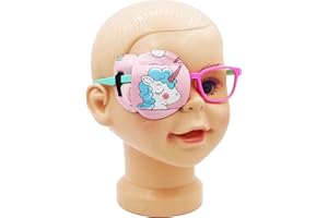 Astropic 3D Cotton & Silk Eye Patch for Kids | Girls Eye Patch for Glasses | Medical Eye Patch for Children with Lazy Eye (Blue Unicorn, Right Eye)