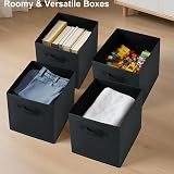 Amazing Tour 4 PCS Cube Storage Boxes 33x38x33 Foldable with Handles Black view 8