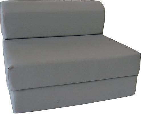 D&D Futon Furniture Gray Sleeper Chair, Folding Foam Bed 6x32x70