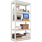 HOMEDANT House 36.2" W 5 Tier Heavy Duty Garage Shelving Adjustable Metal Rack Storage Shelves Standing Shelf Unit Organizers Pantry Closet Office White 1Pack